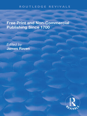 cover image of Free Print and Non-commercial Publishing Since 1700